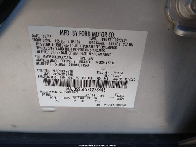 Ford Ecosport Se 2019 MAJ3S2GE5KC273446 Image 9