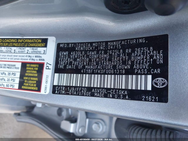 4T1BF1FK0FU061318 Toyota CAMRY SE