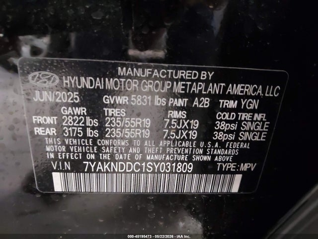 Hyundai Ioniq 5 Sel 2025 7YAKNDDC1SY031809 Image 9