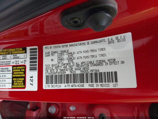 Toyota Tacoma Sr5 2023 3TYAX5GNXPT078389 Image 9