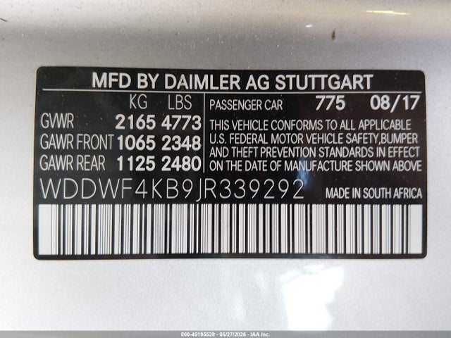 Продажа на аукционе авто 2018 Mercedes-benz C 300 4matic, vin: WDDWF4KB9JR339292, номер лота: 45195528