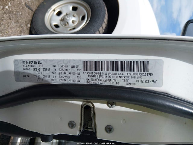 45195590 :رقم المزاد ، 1C6RR6KG0KS528064 vin ، 2019 Ram 1500 Classic Tradesman  4x2 5'7 Box مزاد بيع