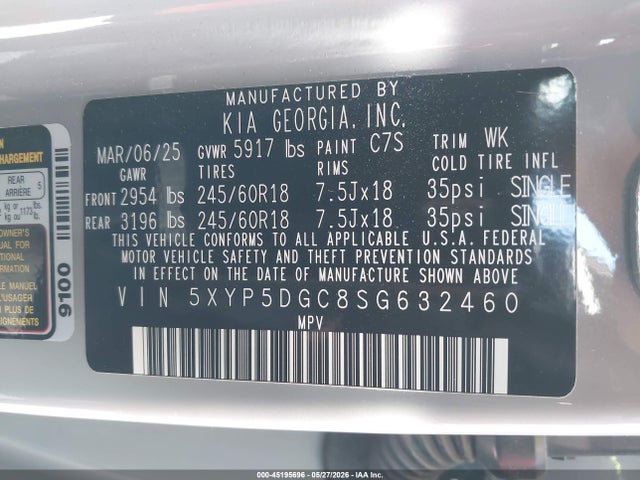 Продаж на аукціоні авто 2025 Kia Telluride Sx Prestige X-pro, vin: 5XYP5DGC8SG632460, номер лоту: 45195696