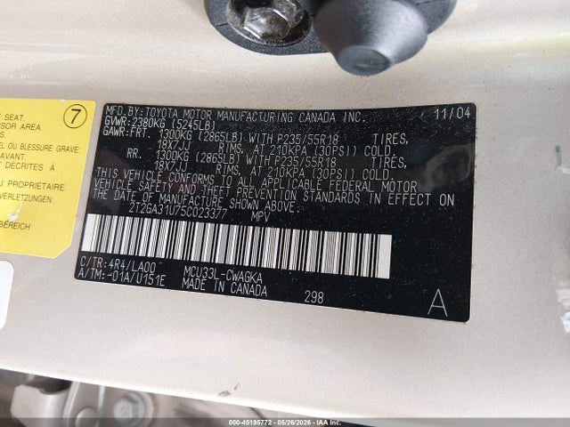 Продаж на аукціоні авто 2005 Lexus Rx 330, vin: 2T2GA31U75C023377, номер лоту: 45195772