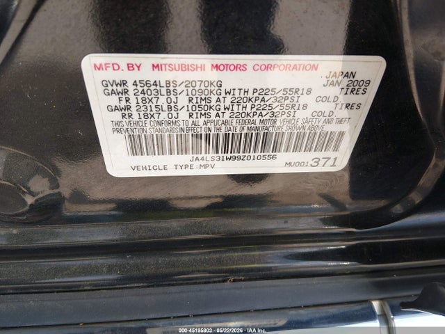 Aukcja sprzedaży 2009 Mitsubishi Outlander Se, vin: JA4LS31W99Z010556, numer aukcji: 45195803