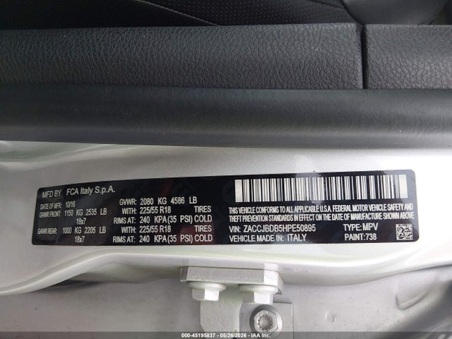 ZACCJBDB5HPE50895 Jeep Renegade Limited 4x4