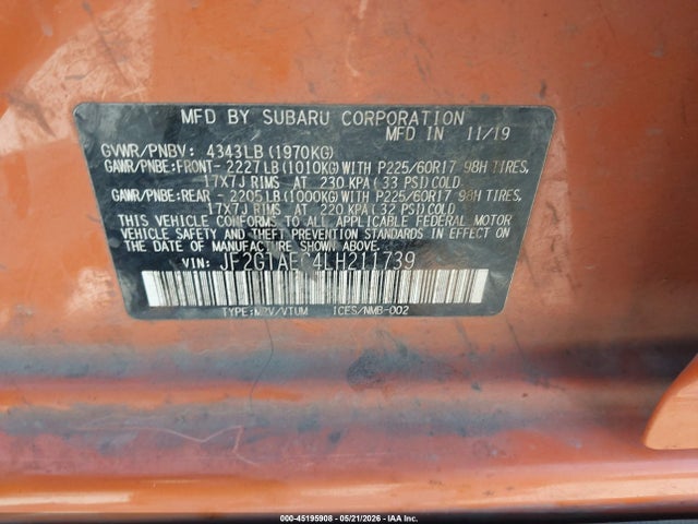 Subaru Crosstrek Premium 2020 JF2GTAEC4LH211739 Image 9