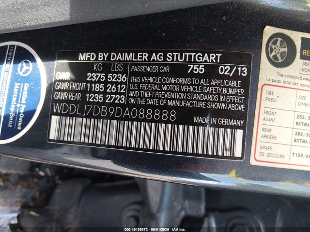 Aukcja sprzedaży 2013 Mercedes-benz Cls 550, vin: WDDLJ7DB9DA088888, numer aukcji: 45195973