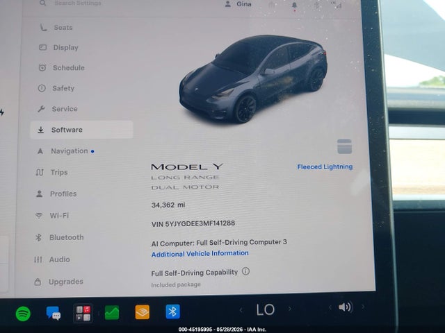 Продаж на аукціоні авто 2021 Tesla Model Y Long Range Dual Motor All-wheel Drive, vin: 5YJYGDEE3MF141288, номер лоту: 45195995