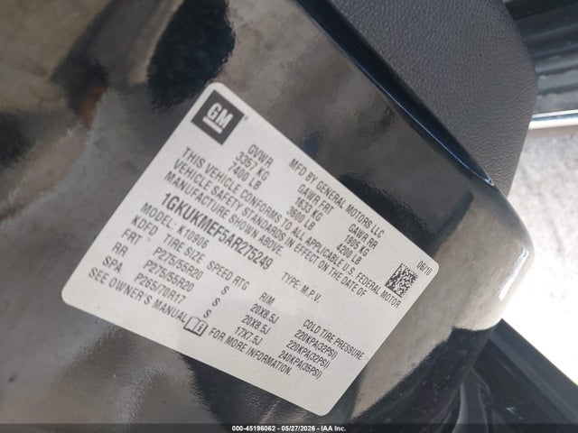 Aukcja sprzedaży 2010 Gmc Yukon Xl 1500 Denali, vin: 1GKUKMEF5AR275249, numer aukcji: 45196062