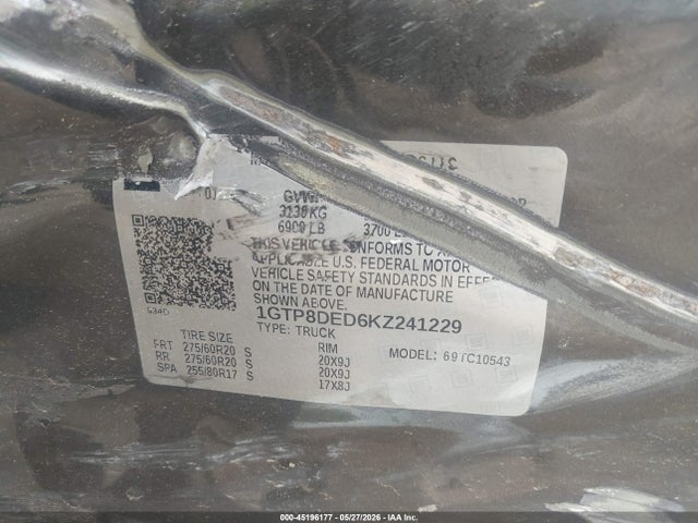 1GTP8DED6KZ241229 GMC Sierra 1500 Slt