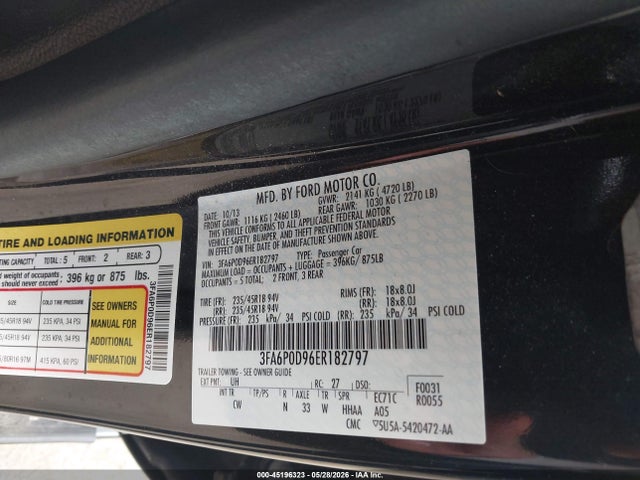3FA6P0D96ER182797 Ford Fusion Titanium