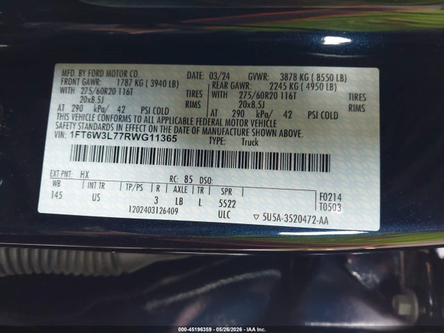 Ford F-150 Lightning Flash 2024 1FT6W3L77RWG11365 Image 9