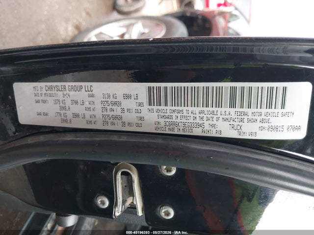 45196393 :رقم المزاد ، 3C6RR6KT9EG333945 vin ، 2014 Ram 1500 Express مزاد بيع