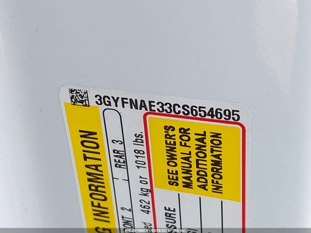 45196406 :رقم المزاد ، 3GYFNAE33CS654695 vin ، 2012 Cadillac Srx Luxury Collection مزاد بيع