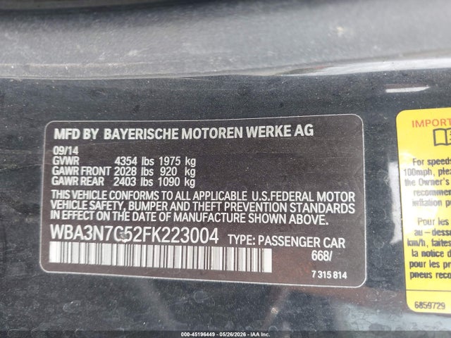 WBA3N7C52FK223004 BMW 428i