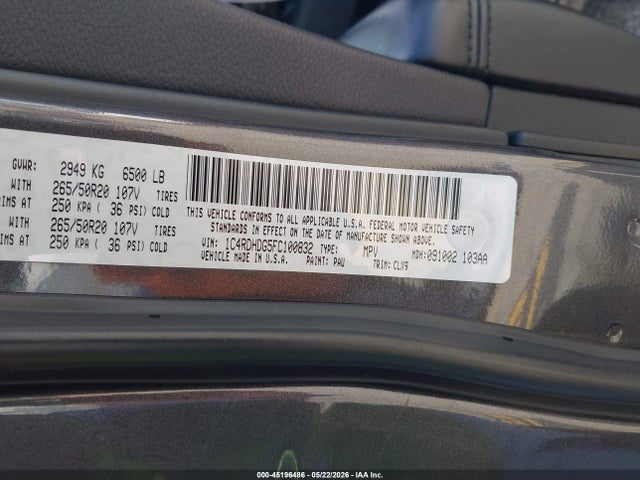 Dodge DURANGO LIMITED 2015 1C4RDHDG5FC100832 Image 9