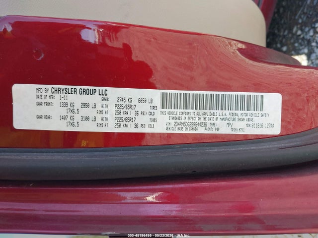 2011 Dodge Grand Caravan Crew მანქანა იყიდება აუქციონზე, vin: 2D4RN5DG2BR644236, აუქციონის ნომერი: 45196495