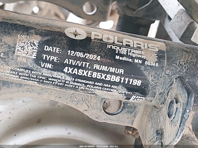 45196509 :رقم المزاد ، 4XASXE85XSB611198 vin ، 2025 Polaris Sportsman 850 Premium مزاد بيع