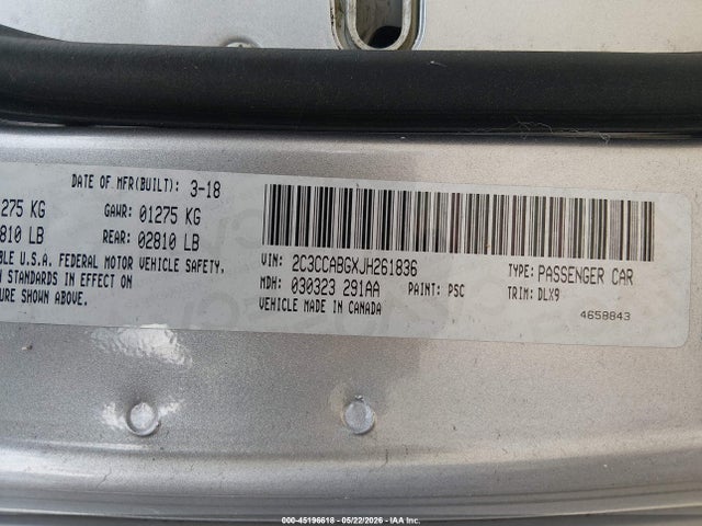 Aukcja sprzedaży 2018 Chrysler 300 300s, vin: 2C3CCABGXJH261836, numer aukcji: 45196618