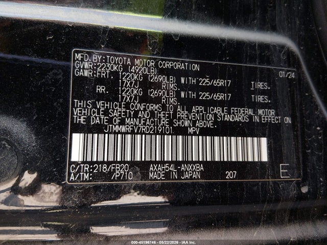 JTMMWRFV7RD219101 Toyota Rav4 Hybrid Le
