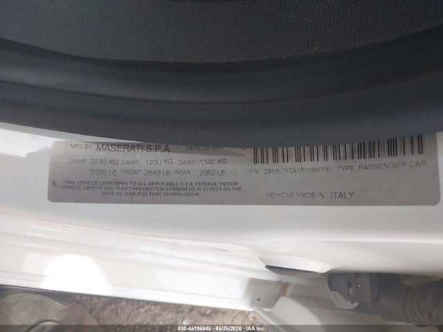 Продаж на аукціоні авто 2014 Maserati Ghibli S Q4, vin: ZAM57RTA1E1085731, номер лоту: 45196945