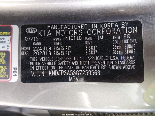 Продажа на аукционе авто 2016 Kia Soul +, vin: KNDJP3A53G7259563, номер лота: 45197030