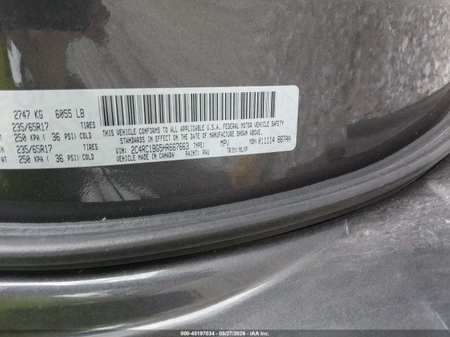 45197034 :رقم المزاد ، 2C4RC1BG5HR667663 vin ، 2017 Chrysler Pacifica Touring-l مزاد بيع