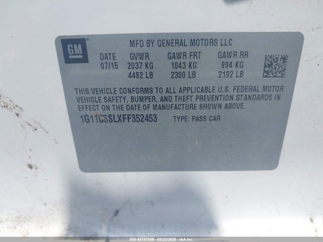 Chevrolet MALIBU 1LT 2015 1G11C5SLXFF352453 Image 9