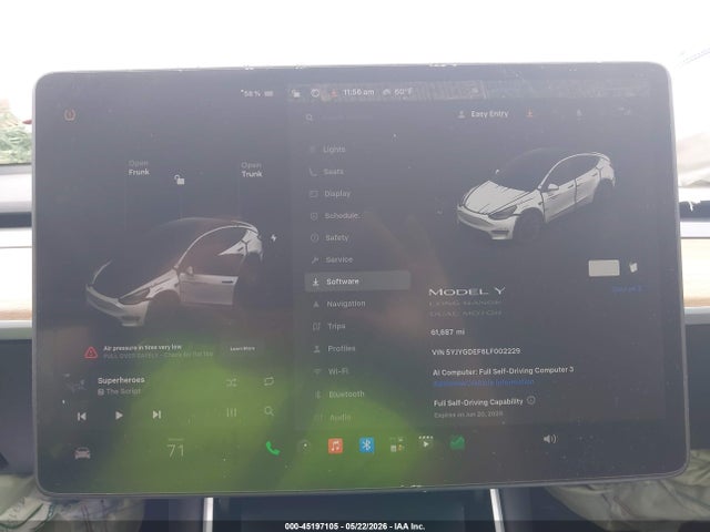 Продажа на аукционе авто 2020 Tesla Model Y Long Range Dual Motor All-wheel Drive/performance Dual Motor All-wheel Drive, vin: 5YJYGDEF6LF002229, номер лота: 45197105