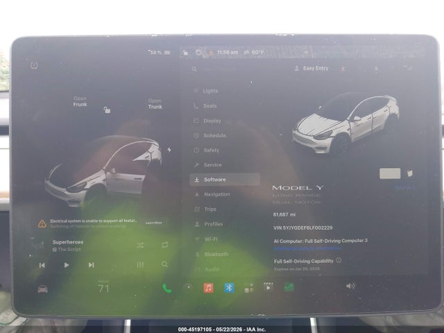 Продажа на аукционе авто 2020 Tesla Model Y Long Range Dual Motor All-wheel Drive/performance Dual Motor All-wheel Drive, vin: 5YJYGDEF6LF002229, номер лота: 45197105
