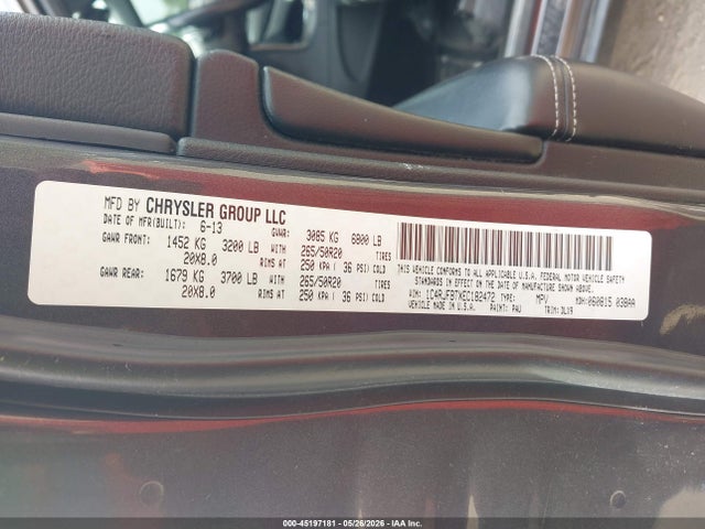 45197181 :رقم المزاد ، 1C4RJFBTXEC182472 vin ، 2014 Jeep Grand Cherokee Limited مزاد بيع