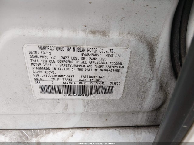 Продажа на аукционе авто 2013 Infiniti G37x, vin: JN1CV6AR7DM756277, номер лота: 45197270
