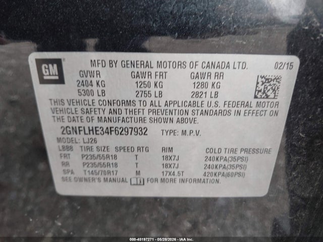 2GNFLHE34F6297932 Chevrolet Equinox Ltz