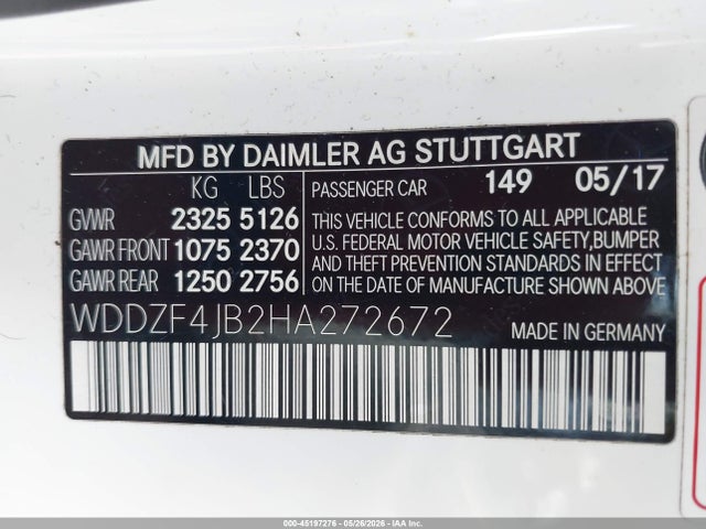 Продажа на аукционе авто 2017 Mercedes-benz E 300, vin: WDDZF4JB2HA272672, номер лота: 45197276