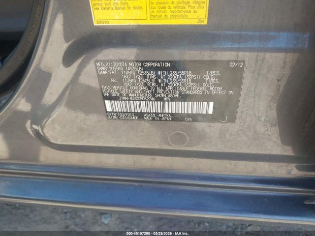 Продажа на аукционе авто 2012 Toyota Rav4 Sport, vin: JTMRF4DVXC5052746, номер лота: 45197280