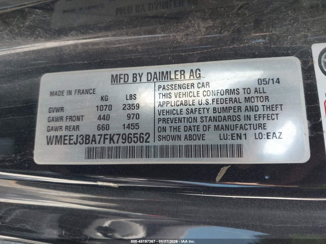 Aukcja sprzedaży 2015 Smart Fortwo Pure, vin: WMEEJ3BA7FK796562, numer aukcji: 45197367