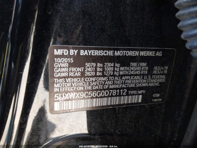 Продаж на аукціоні авто 2016 Bmw X3 Xdrive28i, vin: 5UXWX9C56G0D78112, номер лоту: 45197398