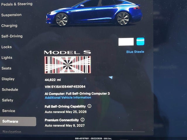 Aukcja sprzedaży 2021 Tesla Model S Plaid Tri Motor All-wheel Drive, vin: 5YJSA1E64MF453084, numer aukcji: 45197681