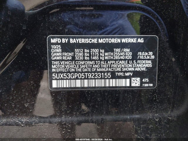 BMW X3 30 Xdrive 2026 5UX53GP05T9233155 Image 9