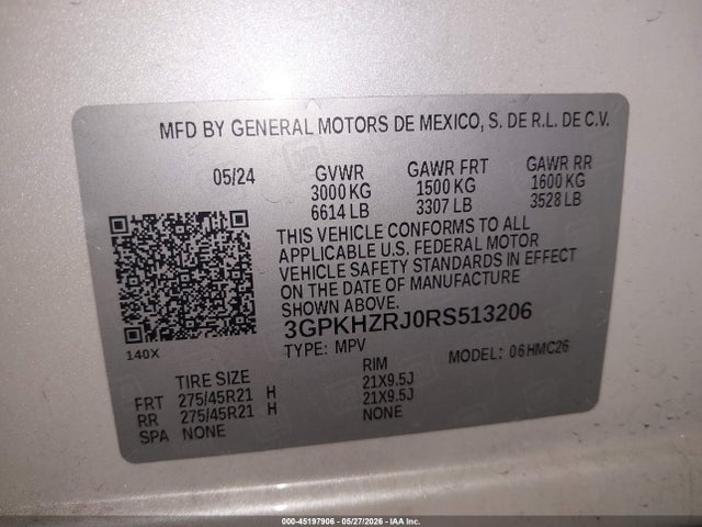 3GPKHZRJ0RS513206 Honda Prologue Elite