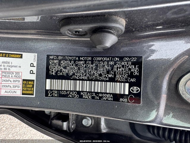 Aukcja sprzedaży 2023 Toyota Corolla Se, vin: JTND4MBE1P3193964, numer aukcji: 45197910