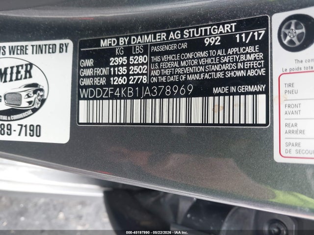 Продаж на аукціоні авто 2018 Mercedes-benz E 300 4matic, vin: WDDZF4KB1JA378969, номер лоту: 45197990