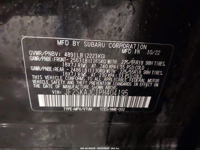 Subaru Forester Sport 2023 JF2SKAJC1PH404195 Image 9