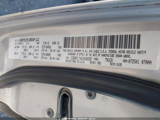 Aukcja sprzedaży 2014 Ram 1500 Big Horn, vin: 1C6RR7LT4ES438292, numer aukcji: 45198103