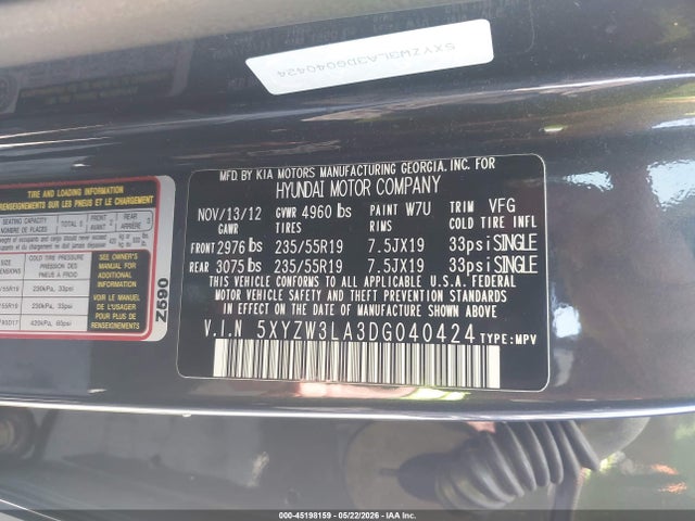 Продаж на аукціоні авто 2013 Hyundai Santa Fe Sport 2.0t, vin: 5XYZW3LA3DG040424, номер лоту: 45198159