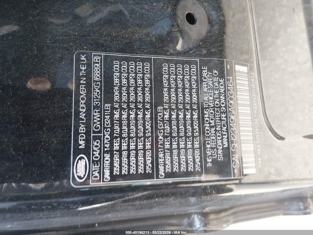 Продаж на аукціоні авто 2006 Land Rover Range Rover Sport Supercharged, vin: SALSH23496A903464, номер лоту: 45198213