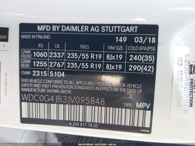 WDC0G4JB3JV095848 Mercedes-Benz GLC 300