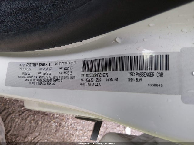 Aukcja sprzedaży 2015 Chrysler 200 C, vin: 1C3CCCCB4FN593770, numer aukcji: 45198251