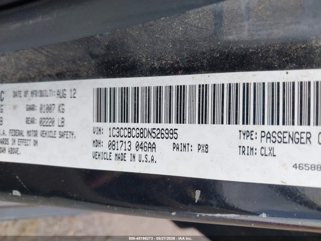 2013 Chrysler 200 Limited მანქანა იყიდება აუქციონზე, vin: 1C3CCBCG8DN526995, აუქციონის ნომერი: 45198273